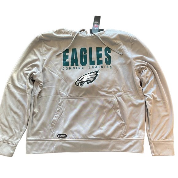 NEW New Era Philadelphia Eagles Combine Training Sweatshirt Hoodie XXL NFL Gray - Picture 1 of 2